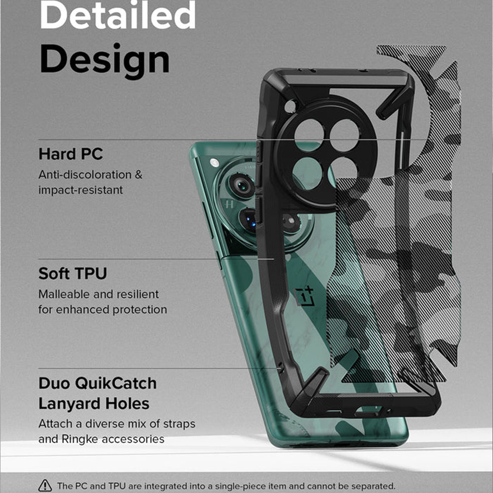 Picture of OnePlus 12 Case | Ringke Fusion X Drop Protection Case for OnePlus12 (Camo Black)