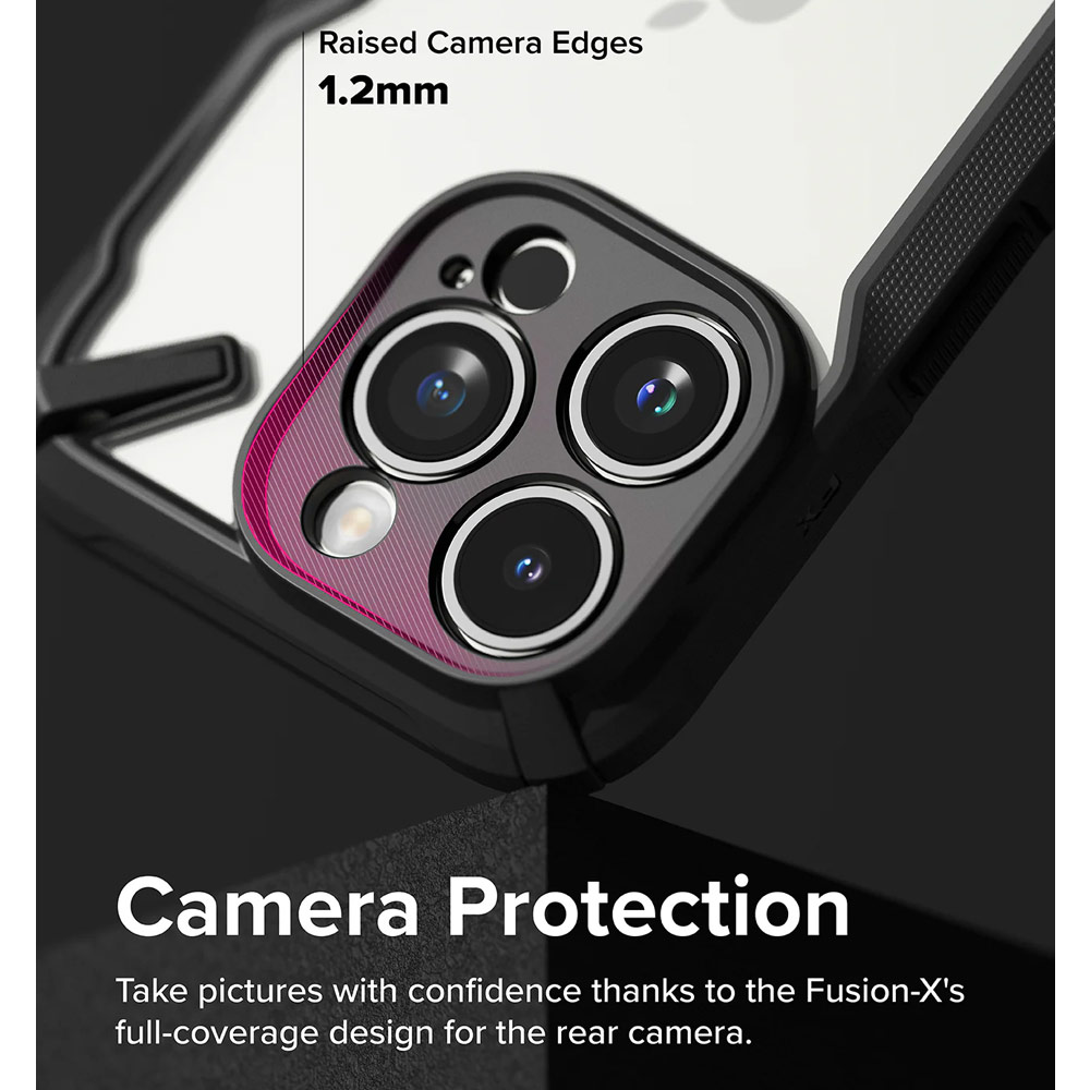 Picture of Apple iPhone 15 Pro 6.1 Case | Ringke Fusion X Hybrid PC and TPU Frame Drop Protection Case for Apple iPhone 15 Pro 6.1 (Black)
