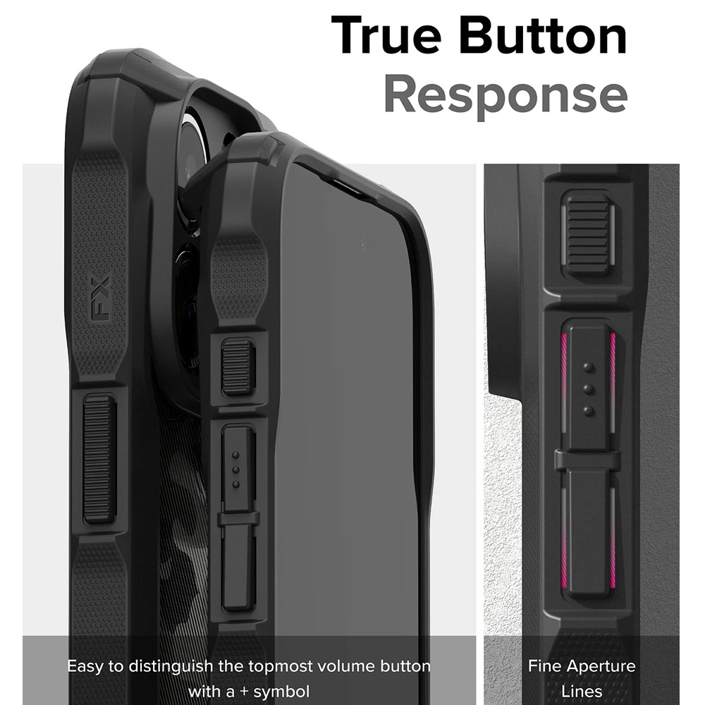 Picture of Apple iPhone 15 Pro 6.1 Case | Ringke Fusion X Hybrid PC and TPU Frame Drop Protection Case for Apple iPhone 15 Pro 6.1 (Camo Black)