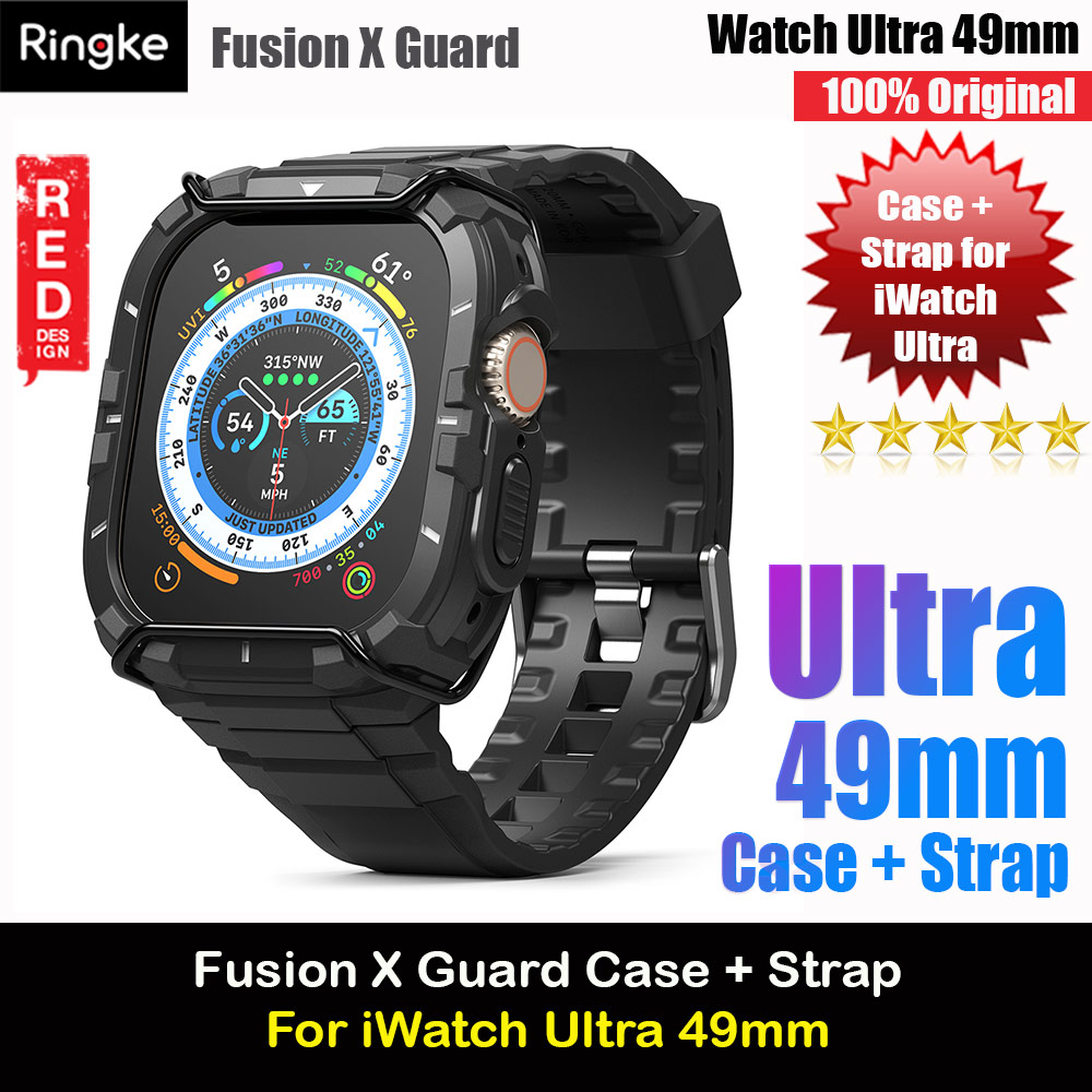 Picture of Ringke Fusion X Guard Protection Case Strap Band for Apple Watch Ultra 49mm (Black White Index Wired) Apple Watch 49mm	Ultra- Apple Watch 49mm	Ultra Cases, Apple Watch 49mm	Ultra Covers, iPad Cases and a wide selection of Apple Watch 49mm	Ultra Accessories in Malaysia, Sabah, Sarawak and Singapore 