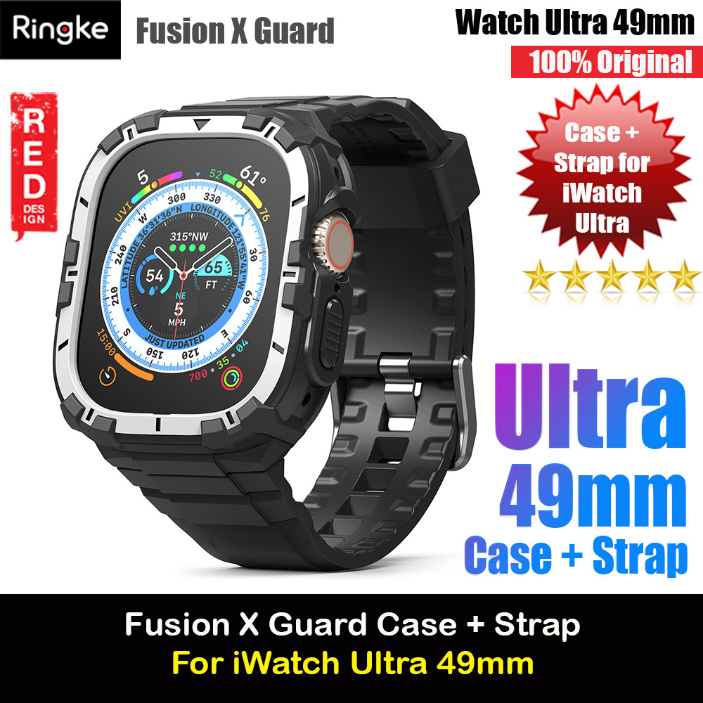 Picture of Ringke Fusion X Guard Protection Case Strap Band for Apple Watch Ultra 49mm (White Black Index) Apple Watch 49mm	Ultra- Apple Watch 49mm	Ultra Cases, Apple Watch 49mm	Ultra Covers, iPad Cases and a wide selection of Apple Watch 49mm	Ultra Accessories in Malaysia, Sabah, Sarawak and Singapore 