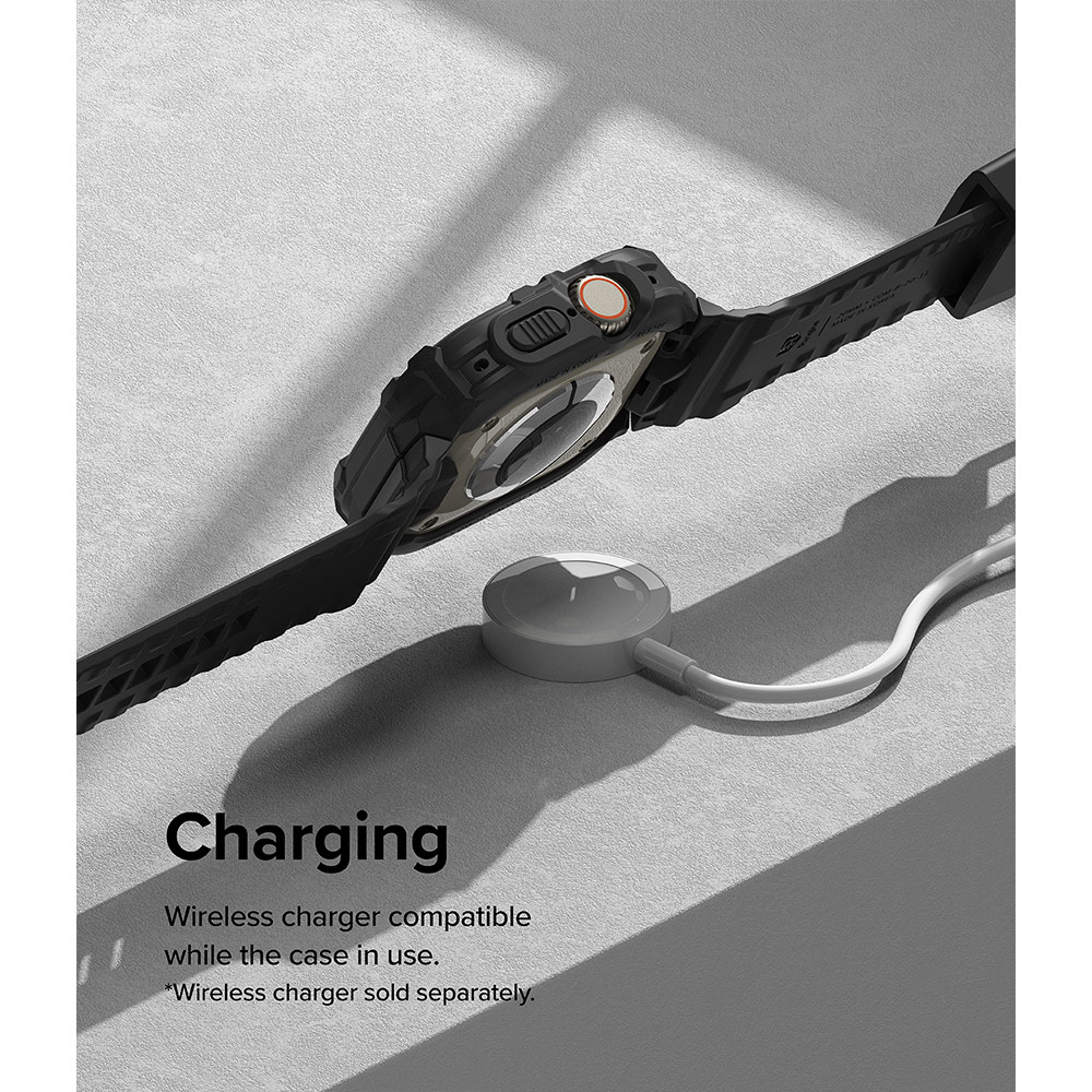 Picture of Apple Watch 49mm	Ultra Case | Ringke Fusion X Guard Protection Case Strap Band for Apple Watch Ultra 49mm (White Black Index)