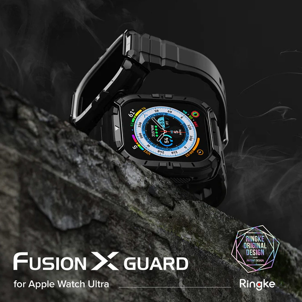Picture of Apple Watch 49mm	Ultra Case | Ringke Fusion X Guard Wired Version Sporty Case and Strap for Apple Watch Series 8 49mm Ultra Case (Wired Black)