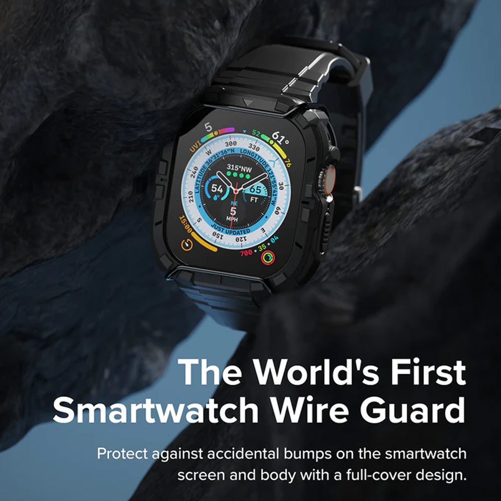 Picture of Apple Watch 49mm	Ultra Case | Ringke Fusion X Guard Wired Version Sporty Case and Strap for Apple Watch Series 8 49mm Ultra Case (Wired Black)