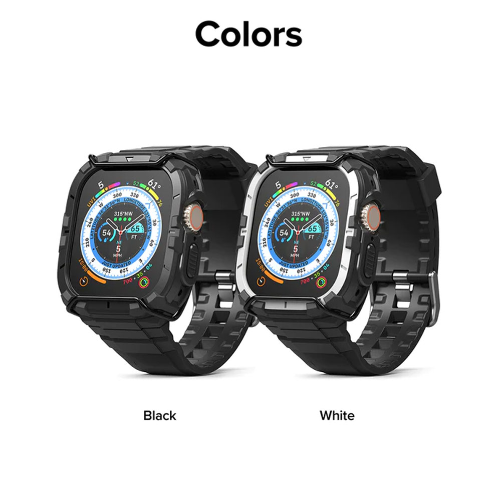 Picture of Apple Watch 49mm	Ultra Case | Ringke Fusion X Guard Wired Version Sporty Case and Strap for Apple Watch Series 8 49mm Ultra Case (Wired Black)
