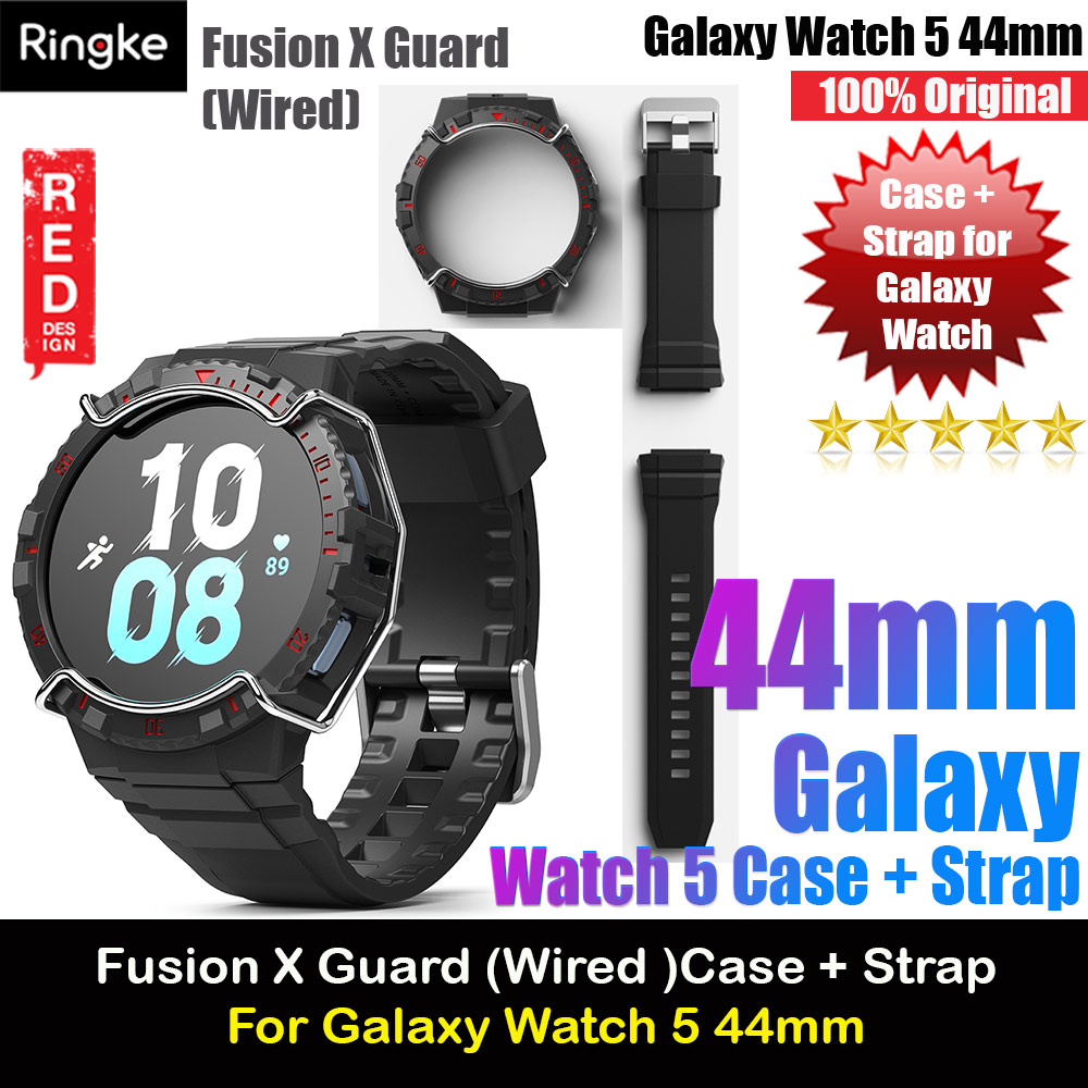 Picture of Ringke Fusion X Guard Wired Protection Case Strap Band for Samsung Galaxy Watch 5 Series 4 Series 44mm (Black Red Index Wired) Samsung Galaxy Watch 4 44mm- Samsung Galaxy Watch 4 44mm Cases, Samsung Galaxy Watch 4 44mm Covers, iPad Cases and a wide selection of Samsung Galaxy Watch 4 44mm Accessories in Malaysia, Sabah, Sarawak and Singapore 