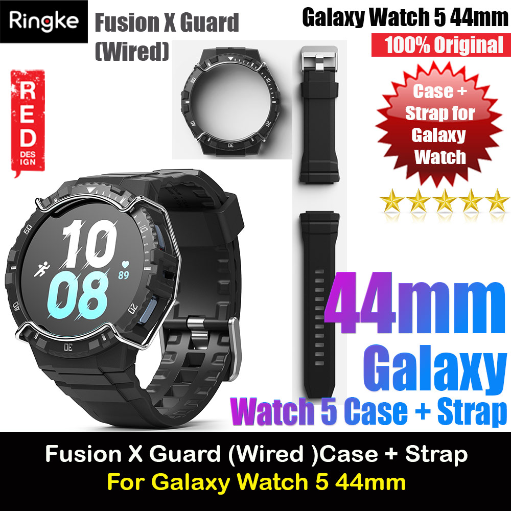 Picture of Ringke Fusion X Guard Wired Protection Case Strap Band for Samsung Galaxy Watch 5 Series 4 Series  44mm (Black White Index Wired) Samsung Galaxy Watch 4 44mm- Samsung Galaxy Watch 4 44mm Cases, Samsung Galaxy Watch 4 44mm Covers, iPad Cases and a wide selection of Samsung Galaxy Watch 4 44mm Accessories in Malaysia, Sabah, Sarawak and Singapore 
