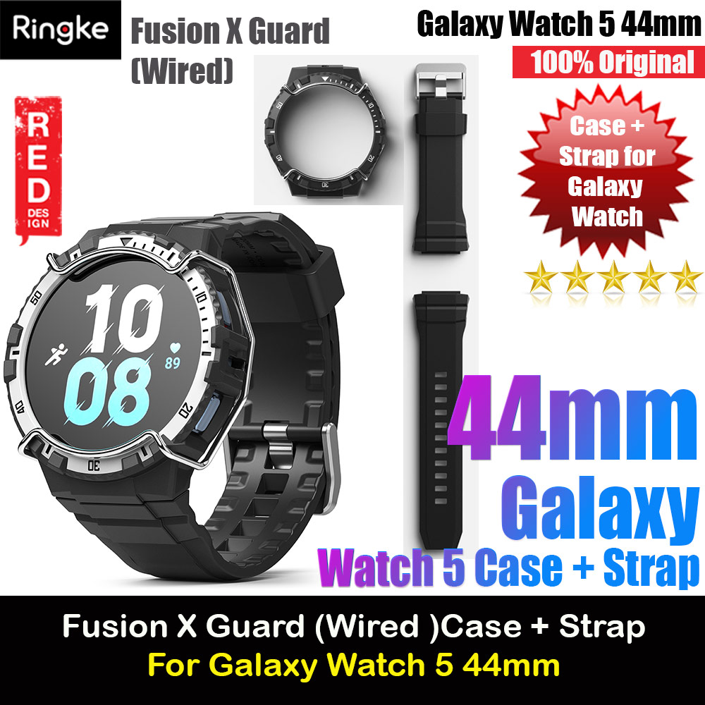 Picture of Ringke Fusion X Guard Wired Protection Case Strap Band for Samsung Galaxy Watch 4 Series 5 Series 44mm (White Black Index Wired) Samsung Galaxy Watch 4 44mm- Samsung Galaxy Watch 4 44mm Cases, Samsung Galaxy Watch 4 44mm Covers, iPad Cases and a wide selection of Samsung Galaxy Watch 4 44mm Accessories in Malaysia, Sabah, Sarawak and Singapore 