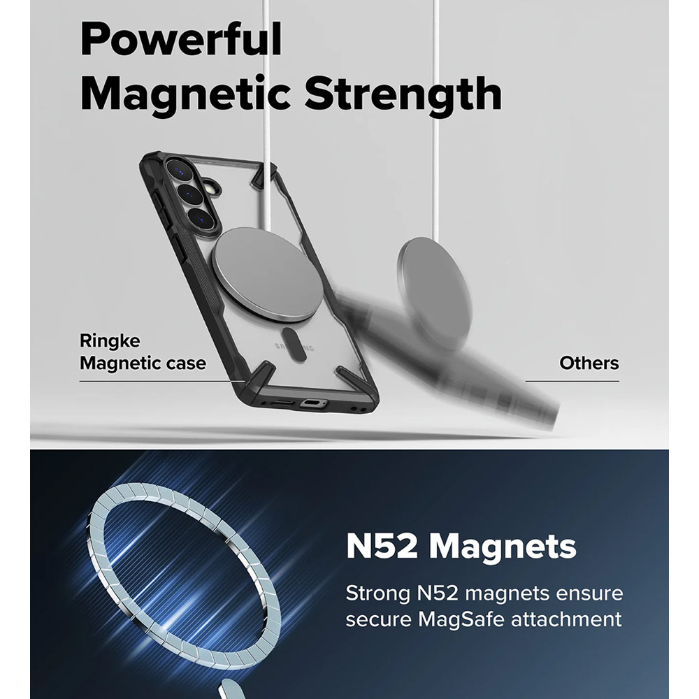 Picture of Samsung Galaxy S26 Case | Ringke Fusion X Magnetic Rugged Heavy Duty Protection Case for Samsung Galaxy S26 (Black)