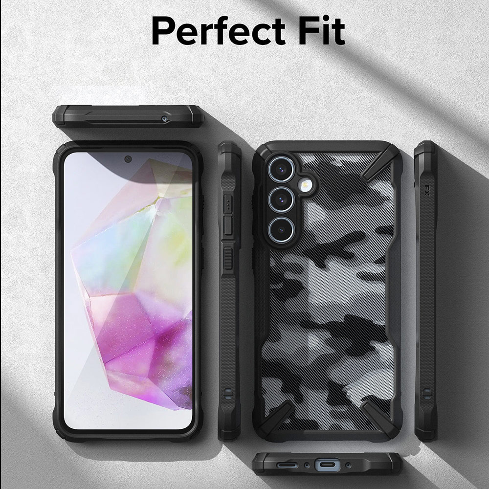 Picture of Samsung Galaxy A35 Case | Ringke Fusion X Drop Protection Case for Samsung Galaxy A35 Case (Camo Black)