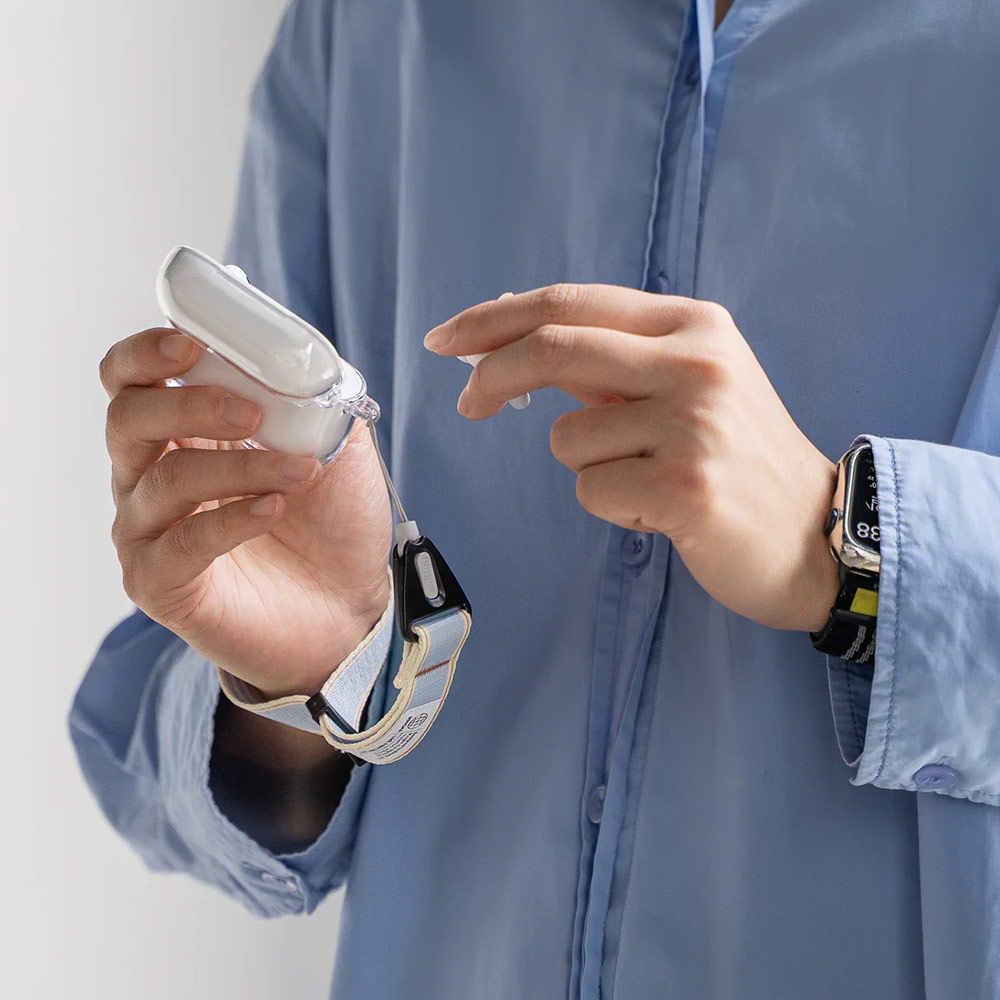 Picture of Ringke High density polyester wrist hand strap for Perfect for daily use traveling hiking smartphone  Portable Handheld Fan Strap (Stripe Blue)