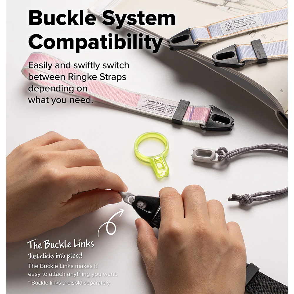 Picture of Ringke High density polyester wrist hand strap for Perfect for daily use traveling hiking smartphone Jisulife Portable Handheld Fan Strap (Ash Orange)