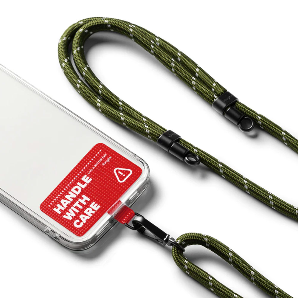 Picture of Ringke Shoulder Holder Link Strap for Phone case TARPAULIN RED (Khaki White Rope)