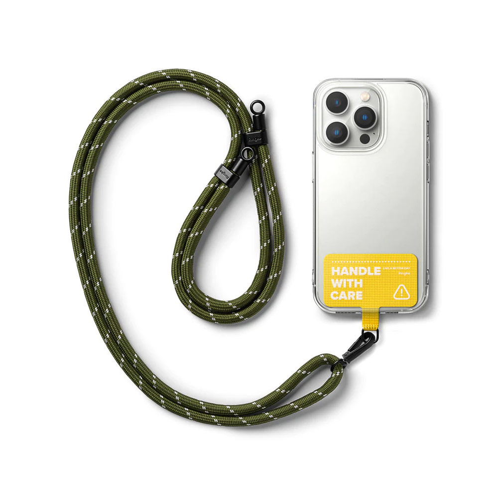 Picture of Ringke Shoulder Holder Link Strap for Phone case TARPAULIN YELLOW (Khaki White Rope)