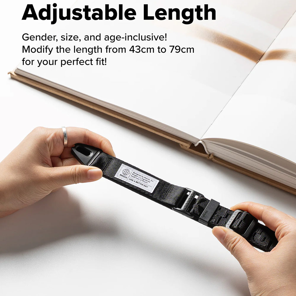 Picture of Ringke High density polyester Lanyard strap Shoulder Strap for Perfect for daily use traveling hiking smartphone Jisulife Portable Handheld Fan Strap (Lettering Black 3)