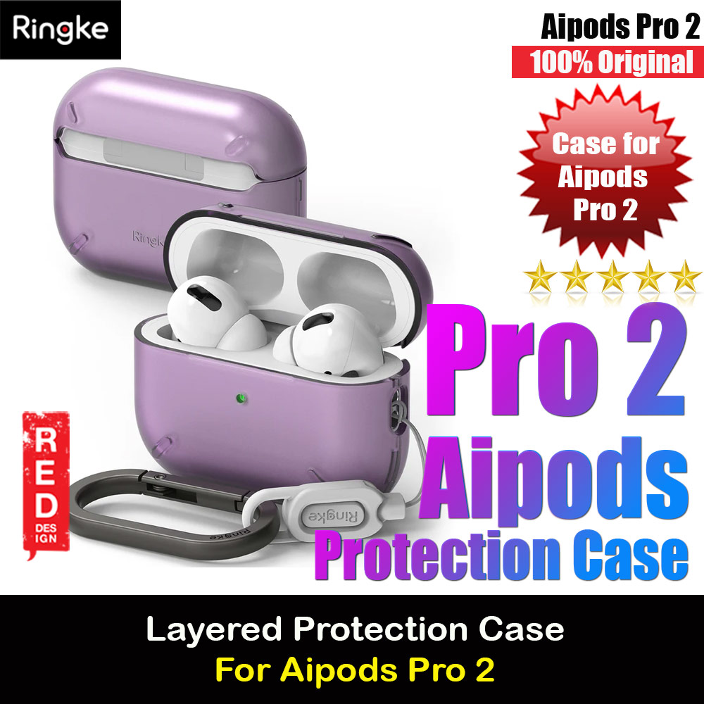 Picture of Ringke Layered Hard Protective Protection Case with Carabiner for Apple Airpods Pro 2 (Clear Purple) Apple Airpods Pro 2- Apple Airpods Pro 2 Cases, Apple Airpods Pro 2 Covers, iPad Cases and a wide selection of Apple Airpods Pro 2 Accessories in Malaysia, Sabah, Sarawak and Singapore 