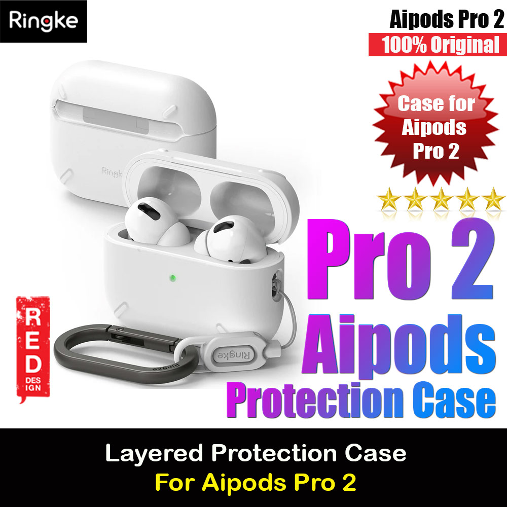 Picture of Ringke Layered Hard Protective Protection Case with Carabiner for Apple Airpods Pro 2 (White) Apple Airpods Pro 2- Apple Airpods Pro 2 Cases, Apple Airpods Pro 2 Covers, iPad Cases and a wide selection of Apple Airpods Pro 2 Accessories in Malaysia, Sabah, Sarawak and Singapore 