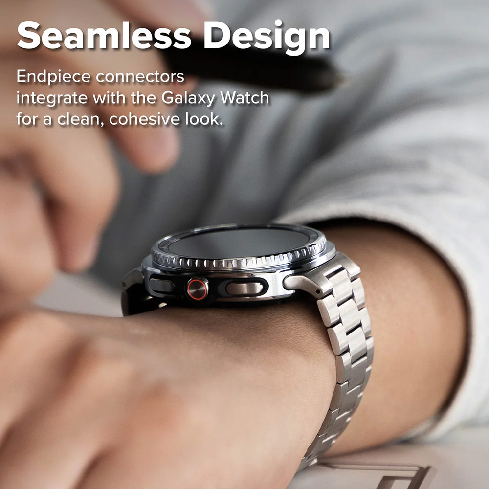 Picture of Samsung Galaxy Watch 8 40mm  | Ringke Stainless Steel Metal One Air Band Strap for Galaxy Watch 8 40mm 8 Classic 47mm (Silver)