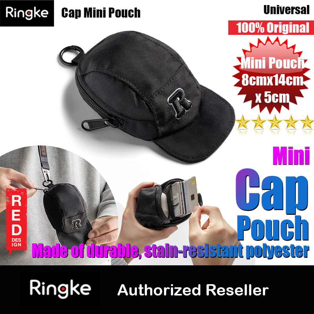Picture of Ringke Mini Pouch Baseket Ball Cap Design Bag with high quality zipper closure with Carabiner for Small Gadgets (Black) Red Design- Red Design Cases, Red Design Covers, iPad Cases and a wide selection of Red Design Accessories in Malaysia, Sabah, Sarawak and Singapore 