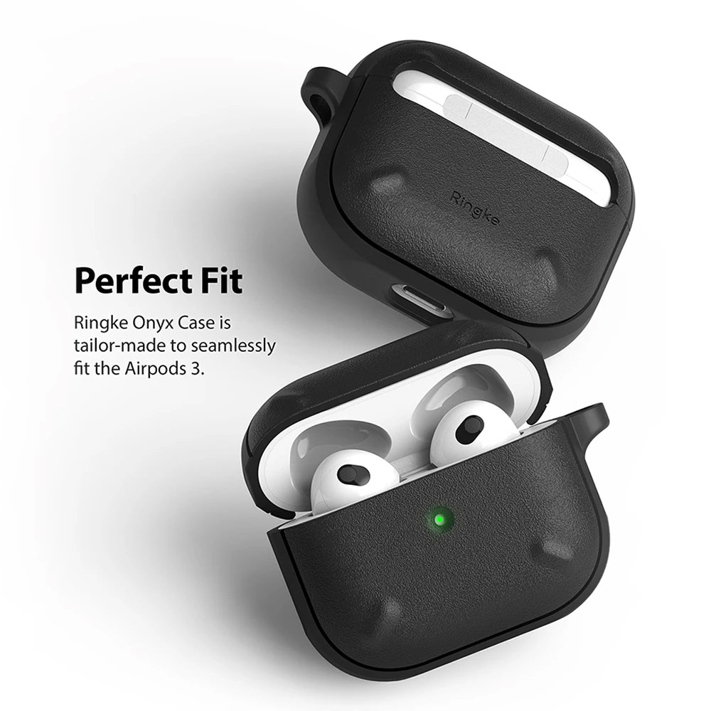 Picture of Apple Airpods 3 Case | Ringke Onyx Durable TPU for Heavy Duty Defense Protection Case for Airpods 3 (Burgundy)
