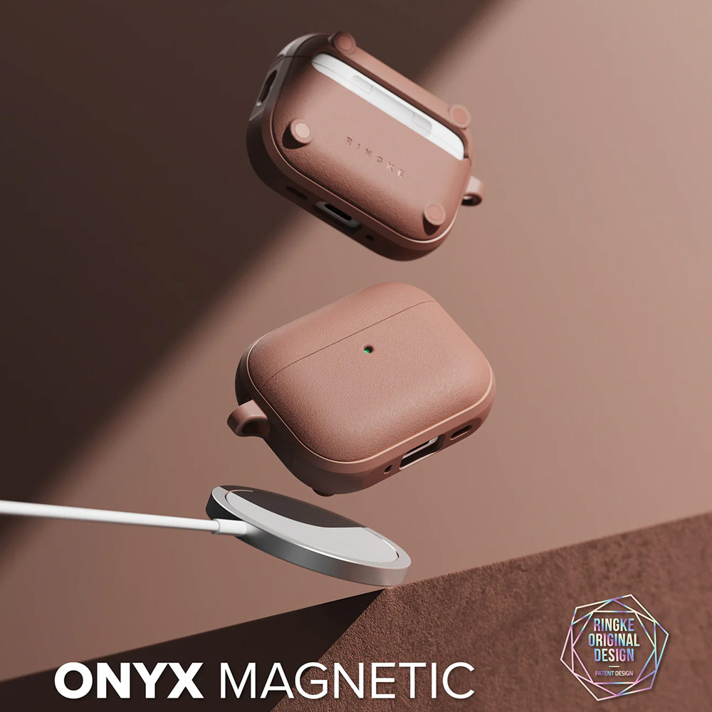 Picture of Apple Airpods Pro 3 Case | Ringke Onyx Magnetic Protective Protection Rugged Case with Carabiner for Apple Airpods Pro 3 (Constant Coral)