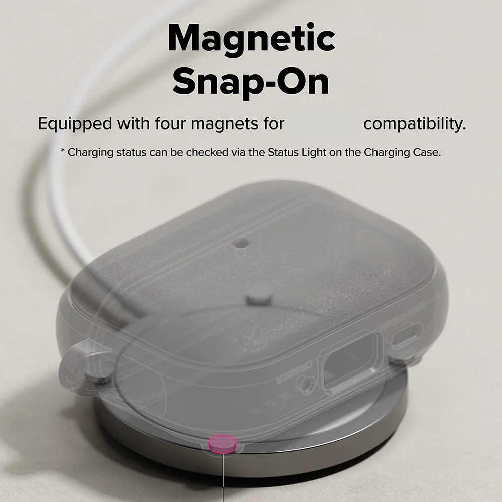 Picture of Apple Airpods Pro 3 Case | Ringke Onyx Magnetic Protective Protection Rugged Case with Carabiner for Apple Airpods Pro 3 (Black)