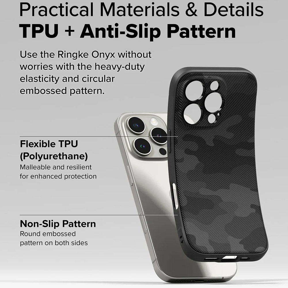 Picture of Apple iPhone 16 Pro Max 6.9 Case | Ringke Onyx Magnetic Tough Heavy Duty Slim Light Drop Protection Case for Apple iPhone 16 Pro Max 6.9 (Camo Black)