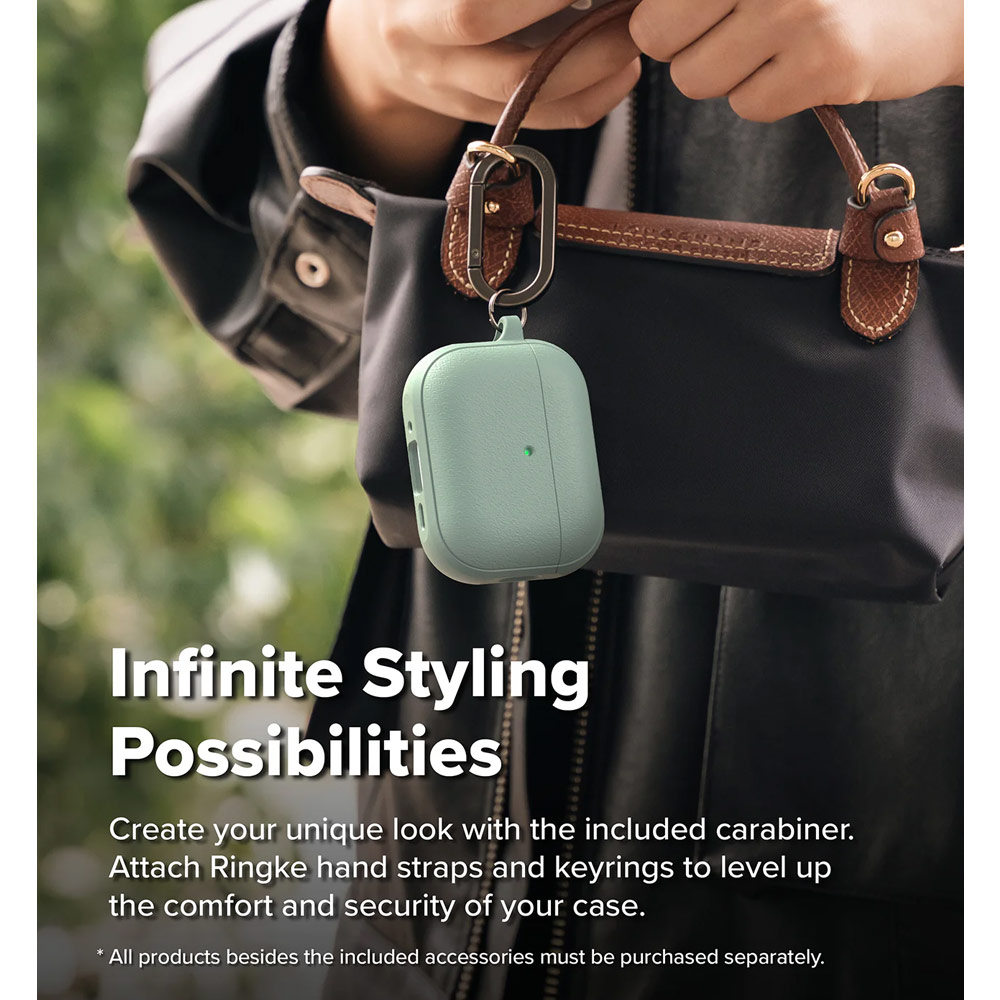 Picture of Apple Airpods Pro 3 Case | Ringke Onyx Magnetic Protective Protection Rugged Case with Carabiner for Apple Airpods Pro 3 (Mint)