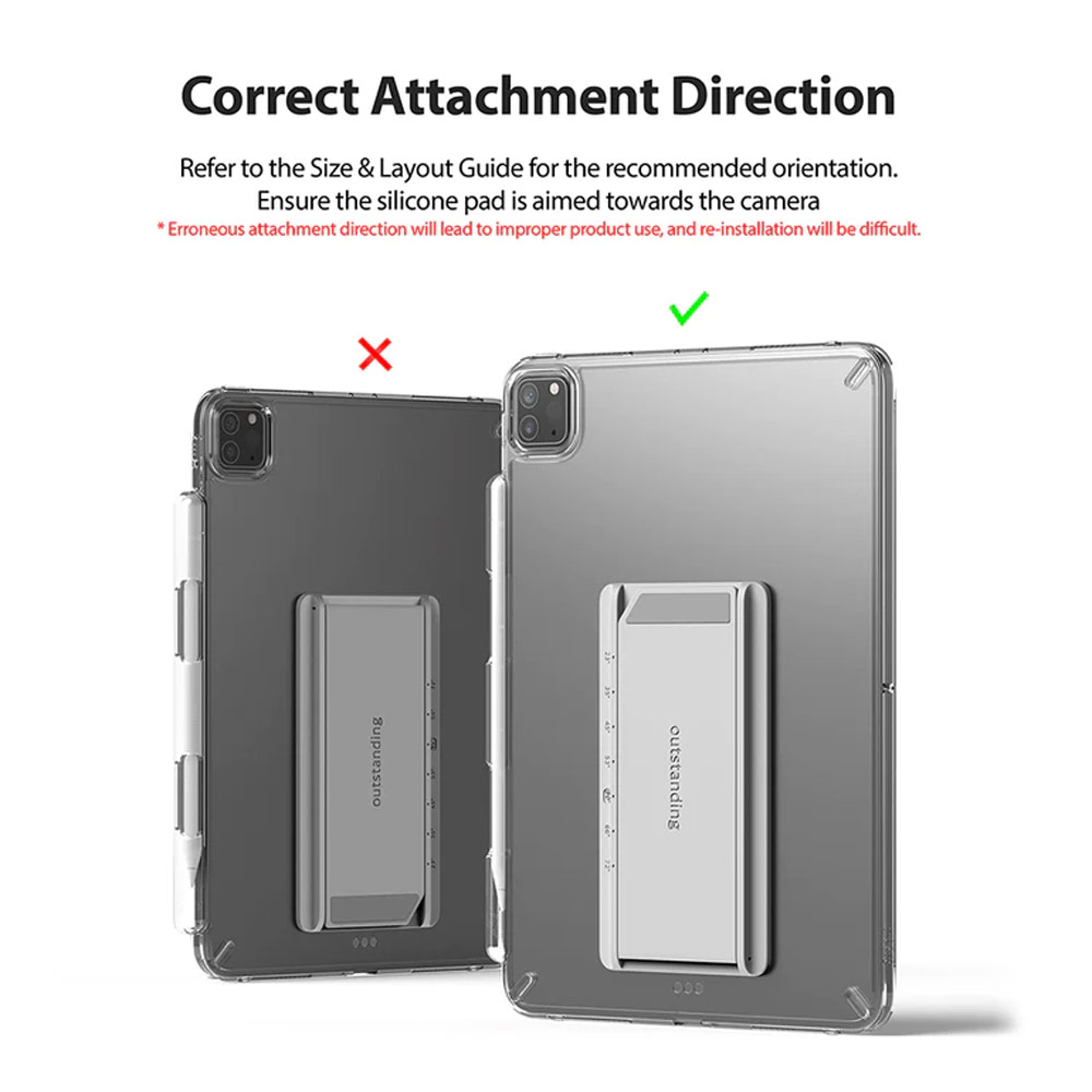 Picture of Ringke Outstanding Universal Kickstand Stick On Tablets Stand for iPad iPad Air (Clear Mist)