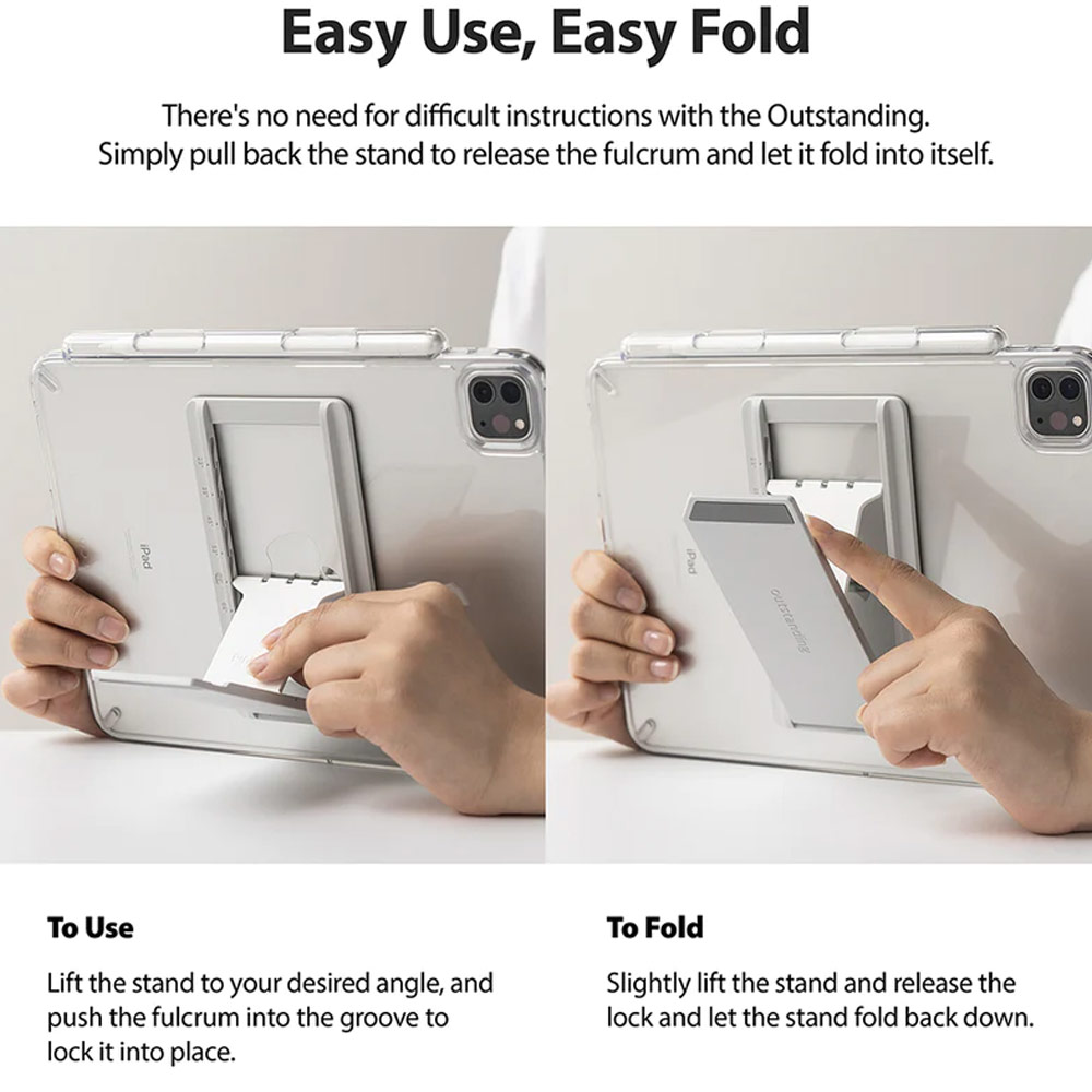 Picture of Ringke Outstanding Universal Kickstand Stick On Tablets Stand for iPad iPad Air (Clear Mist)