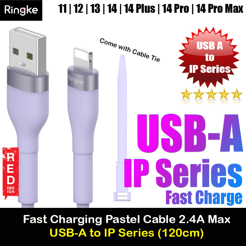 Picture of Ringke Pastel TPE Durable Cable with Cable Tie Organizer 20W Fast Charge USB C to Lightning (Purple 120cm) Red Design- Red Design Cases, Red Design Covers, iPad Cases and a wide selection of Red Design Accessories in Malaysia, Sabah, Sarawak and Singapore 