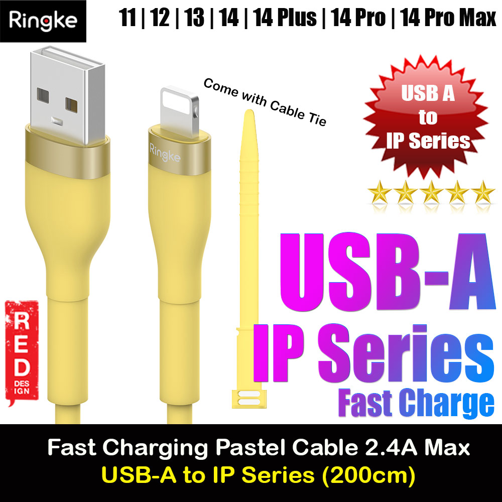 Picture of Ringke Pastel TPE Durable Cable with Cable Tie Organizer 20W Fast Charge USB C to Lightning (Yellow 200cm) Red Design- Red Design Cases, Red Design Covers, iPad Cases and a wide selection of Red Design Accessories in Malaysia, Sabah, Sarawak and Singapore 