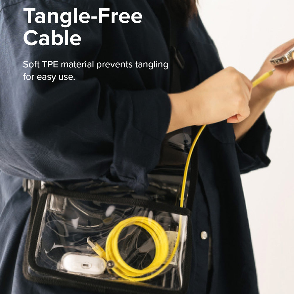 Picture of Ringke Pastel TPE Durable Cable with Cable Tie Organizer 3A Max 60W Fast Charge USB C to Type C (Yellow 200cm)