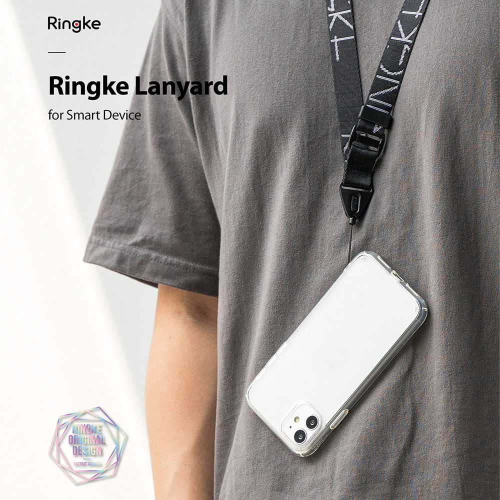 Picture of Ringke Lanyard Strap for phone case keychain camera game console USB flash drives (Lettering Black)