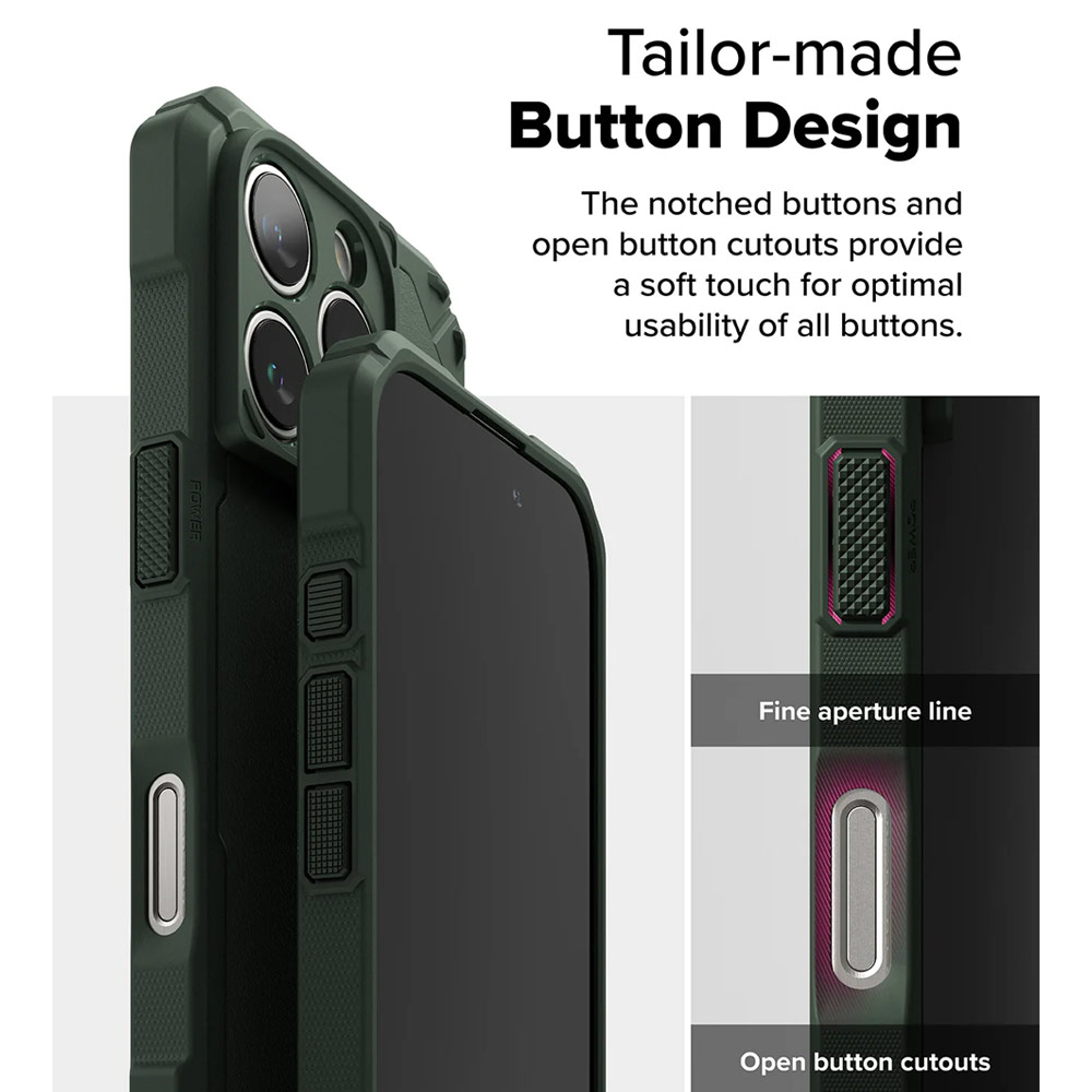 Picture of Apple iPhone 16 Pro Max 6.9 Case | Ringke Rugged Gear Magnetic Charging Compatible Drop Protection Case for Apple iPhone 16 Pro Max 6.9 (Dark Green)