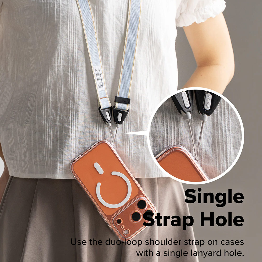 Picture of Ringke High density polyester Shoulder Strap for Perfect for daily use traveling hiking smartphone  Portable Handheld Fan Strap  (Stripe Blue)