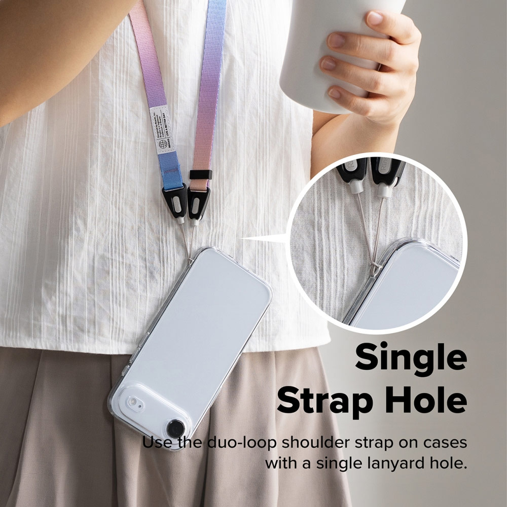 Picture of Ringke High density polyester Slim Shoulder Strap for Perfect for daily use traveling hiking smartphone Portable Handheld Fan Strap (Black)