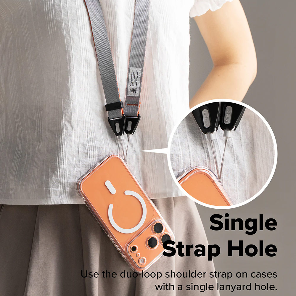 Picture of Ringke High density polyester Shoulder Strap for Perfect for daily use traveling hiking smartphone Portable Handheld Fan Strap (Ash Orange)