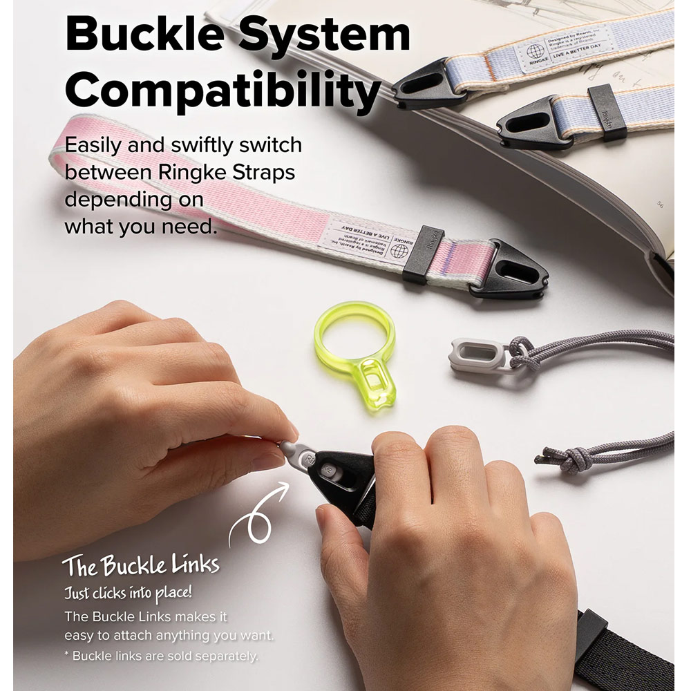 Picture of Ringke High density polyester Shoulder Strap for Perfect for daily use traveling hiking smartphone Portable Handheld Fan Strap (Ash Orange)