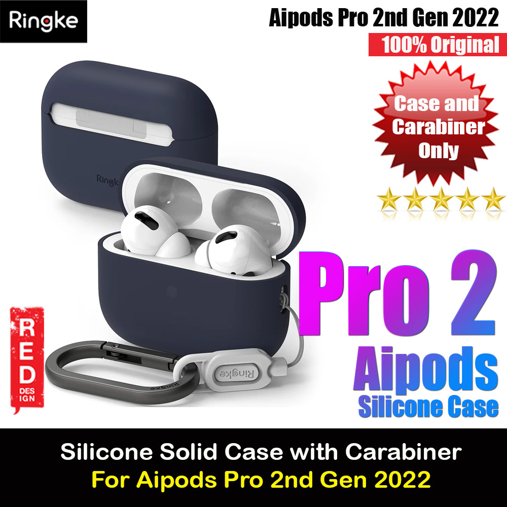 Picture of Ringke Silicone Soft Feel Hard Protective Protection Case with Carabiner for Apple Airpods Pro 2 (Midnight Blue) Apple Airpods Pro 2- Apple Airpods Pro 2 Cases, Apple Airpods Pro 2 Covers, iPad Cases and a wide selection of Apple Airpods Pro 2 Accessories in Malaysia, Sabah, Sarawak and Singapore 
