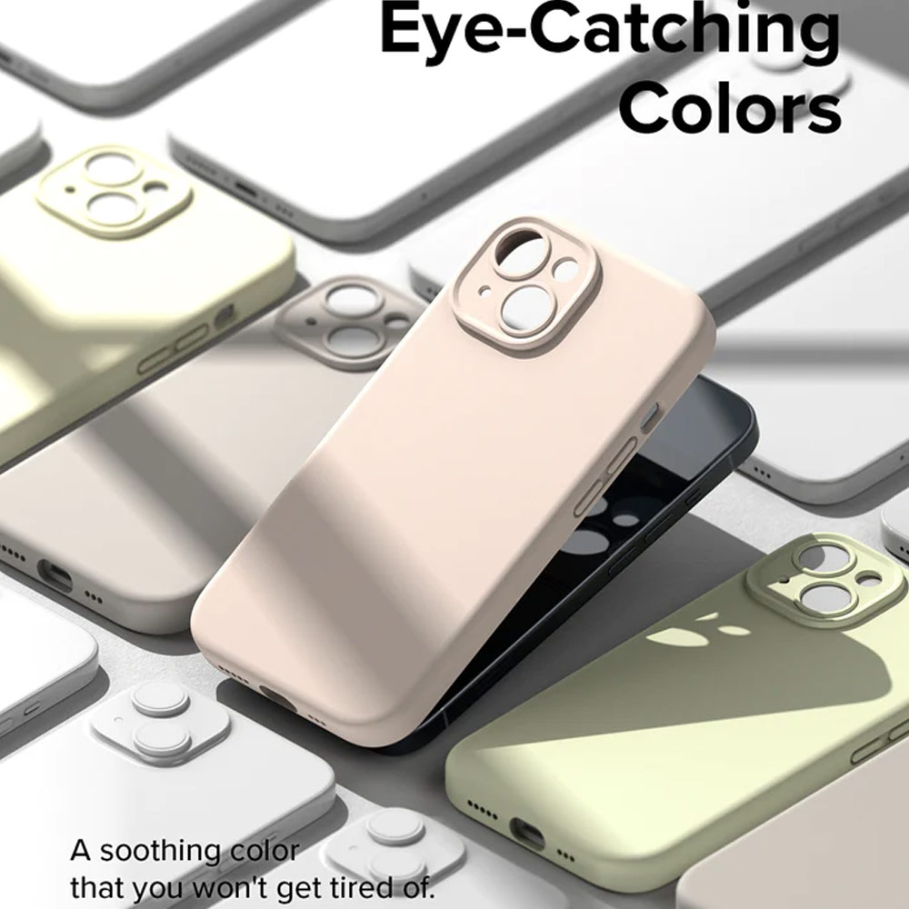 Picture of Apple iPhone 15 6.1 Case | Ringke Silicone Magnetic Drop Protection Case for Apple iPhone 15 6.1 (Pink Sand)