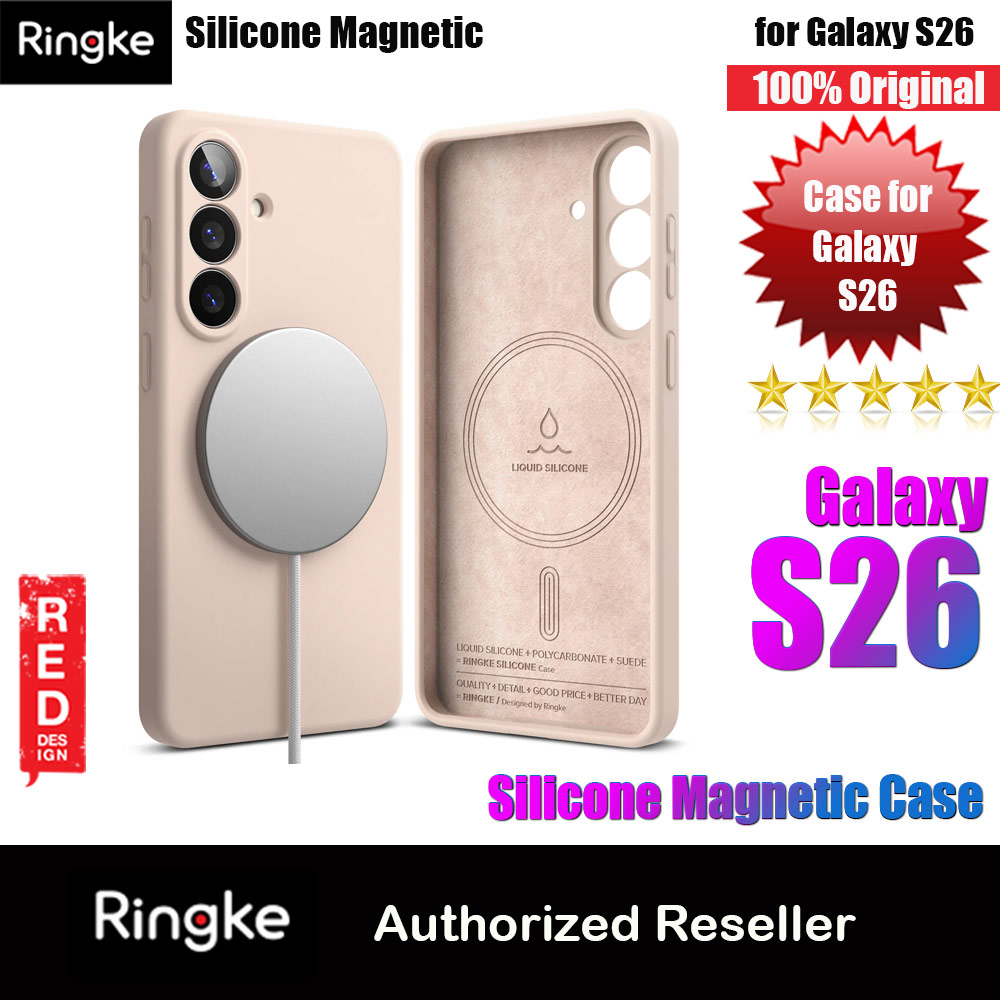 Picture of Ringke Silicone Magnetic Soft Protection Case for Samsung Galaxy S26 (Pink Sand) Samsung Galaxy S26- Samsung Galaxy S26 Cases, Samsung Galaxy S26 Covers, iPad Cases and a wide selection of Samsung Galaxy S26 Accessories in Malaysia, Sabah, Sarawak and Singapore 