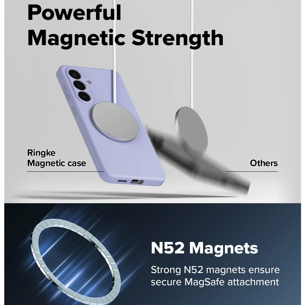 Picture of Samsung Galaxy S26 Plus Case | Ringke Silicone Magnetic Soft Protection Case for Samsung Galaxy S26 Plus (Lavender)