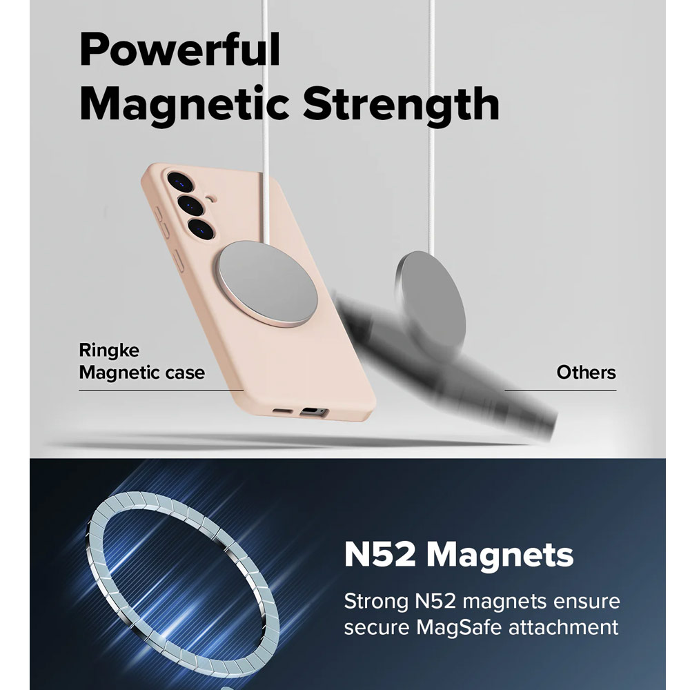 Picture of Samsung Galaxy S26 Plus Case | Ringke Silicone Magnetic Soft Protection Case for Samsung Galaxy S26 Plus (Pink Sand)