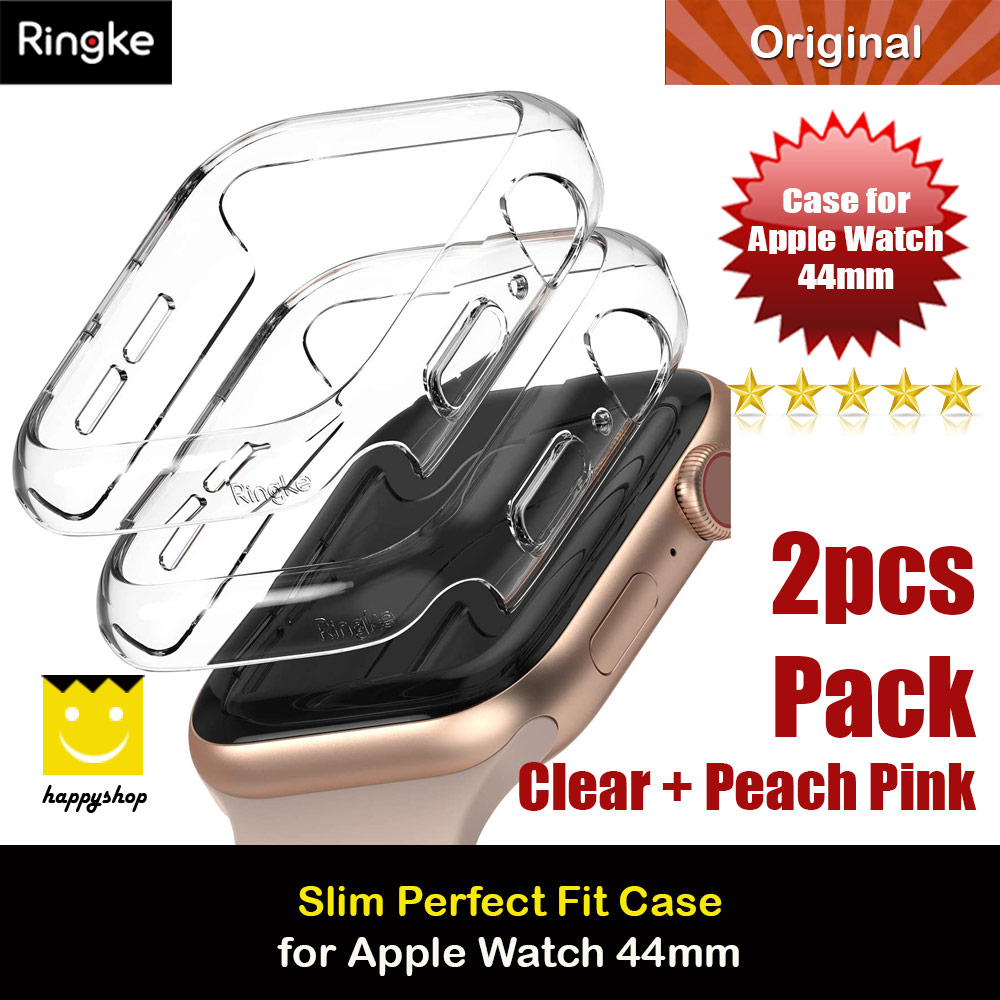 Picture of Apple Watch 44mm Case | Ringke Slim Perfect Fit Case for Apple Watch Series 4 5 6 SE 44mm  (2 PACK with Clear)