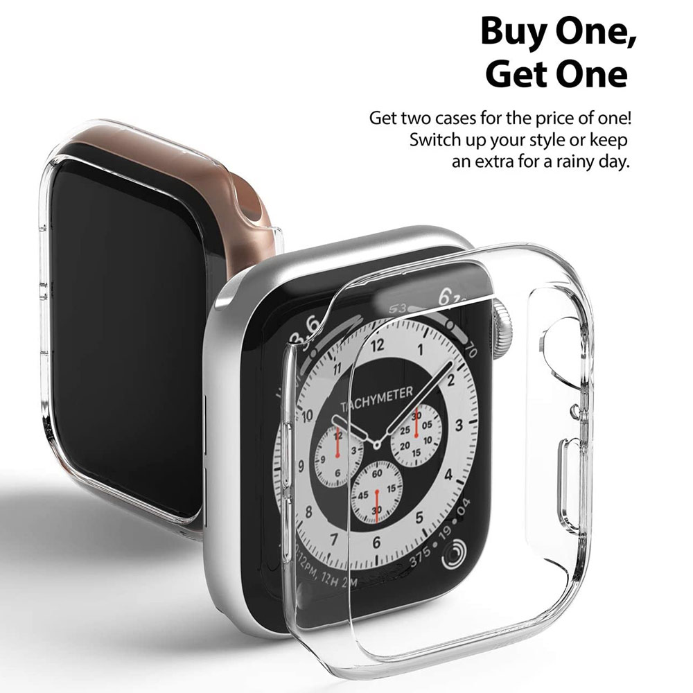 Picture of Apple Watch 44mm Case | Ringke Slim Perfect Fit Case for Apple Watch Series 4 5 6 SE 44mm  (2 PACK with Clear)