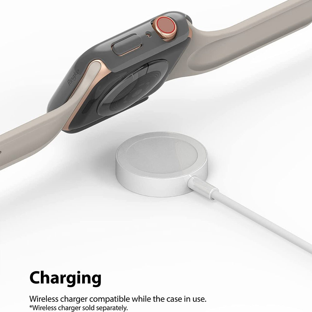 Picture of Apple Watch 44mm Case | Ringke Slim Perfect Fit Case for Apple Watch Series 4 5 6 SE 44mm  (2 PACK with Clear and Dark Gray)