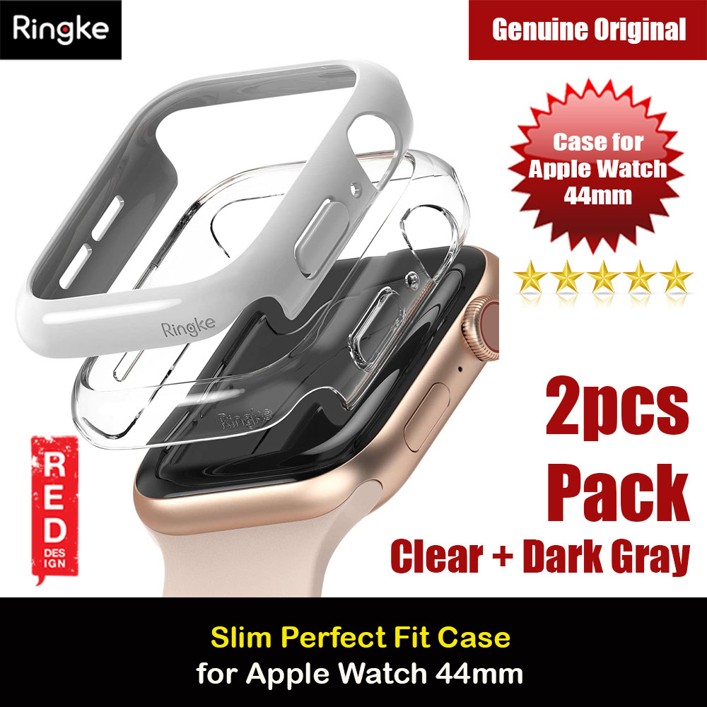 Picture of Ringke Slim Perfect Fit Case for Apple Watch Series 4 5 6 SE 44mm  (2 PACK with Clear and Light Gray) Apple Watch 44mm- Apple Watch 44mm Cases, Apple Watch 44mm Covers, iPad Cases and a wide selection of Apple Watch 44mm Accessories in Malaysia, Sabah, Sarawak and Singapore 
