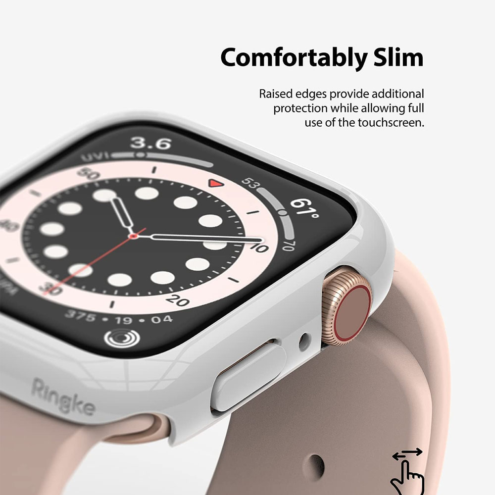 Picture of Apple Watch 44mm Case | Ringke Slim Perfect Fit Case for Apple Watch Series 4 5 6 SE 44mm  (2 PACK with Clear and Light Gray)
