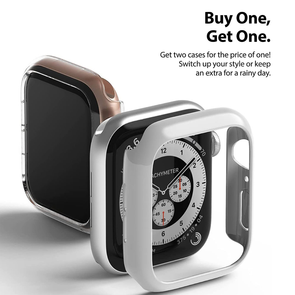 Picture of Apple Watch 44mm Case | Ringke Slim Perfect Fit Case for Apple Watch Series 4 5 6 SE 44mm  (2 PACK with Clear and Light Gray)